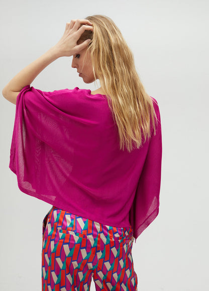 Knit cape sleeve sweater