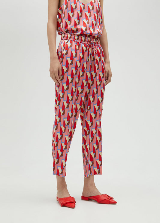 Multicoloured logo print trousers