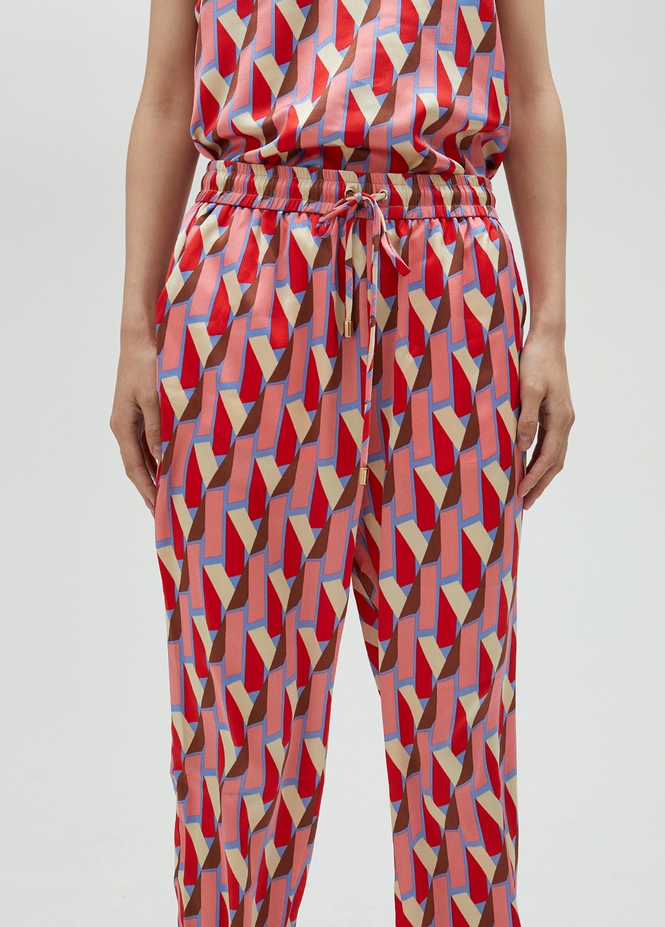 Multicoloured logo print trousers