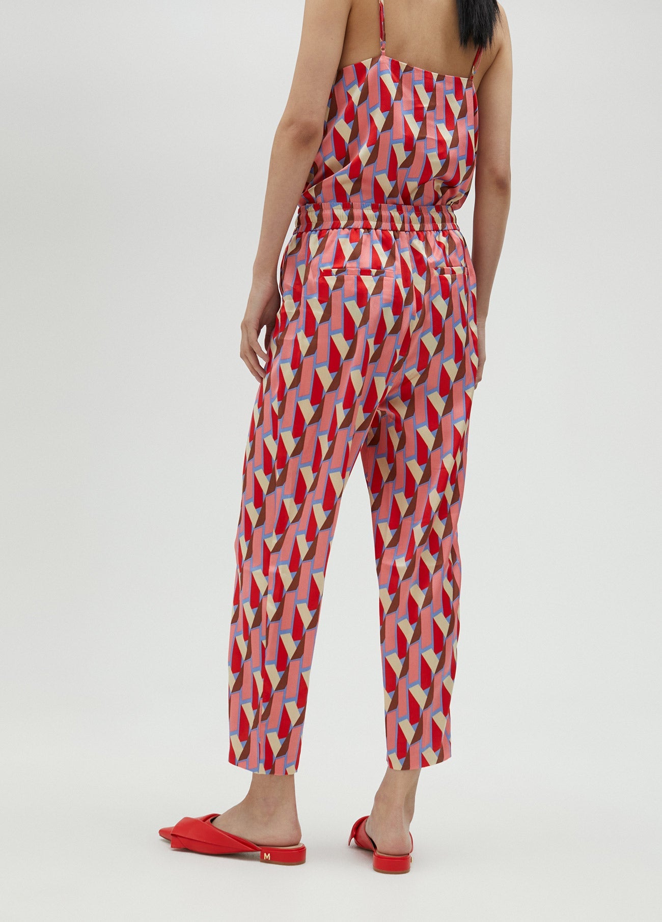 Multicoloured logo print trousers
