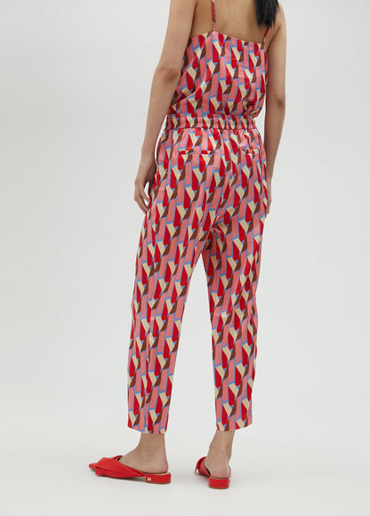 Multicoloured logo print trousers