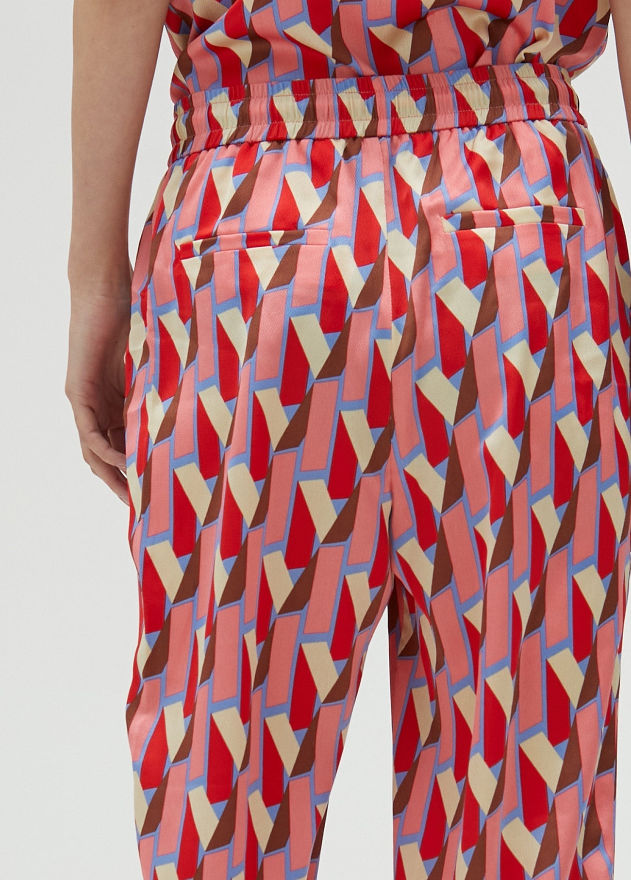 Multicoloured logo print trousers