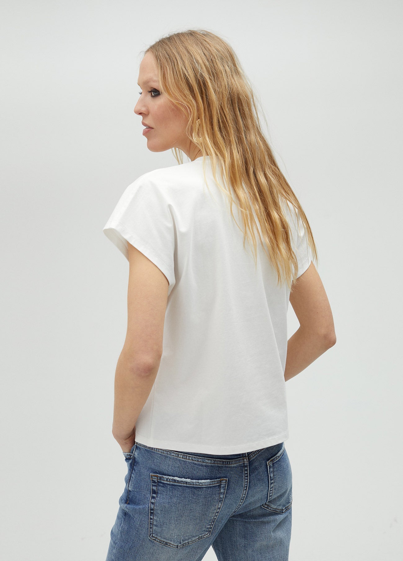 White tiger print T-shirt