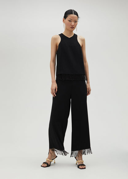 Top with fringing and rhinestones