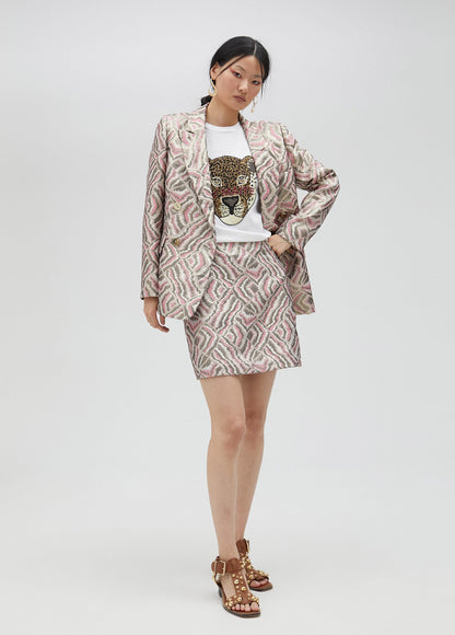 T-shirt with rhinestone lion