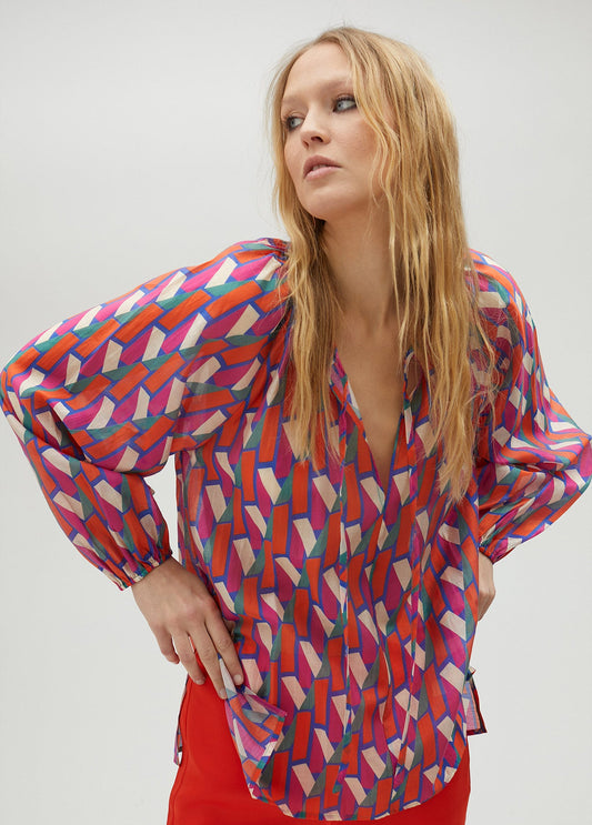 Multicoloured logo print shirt