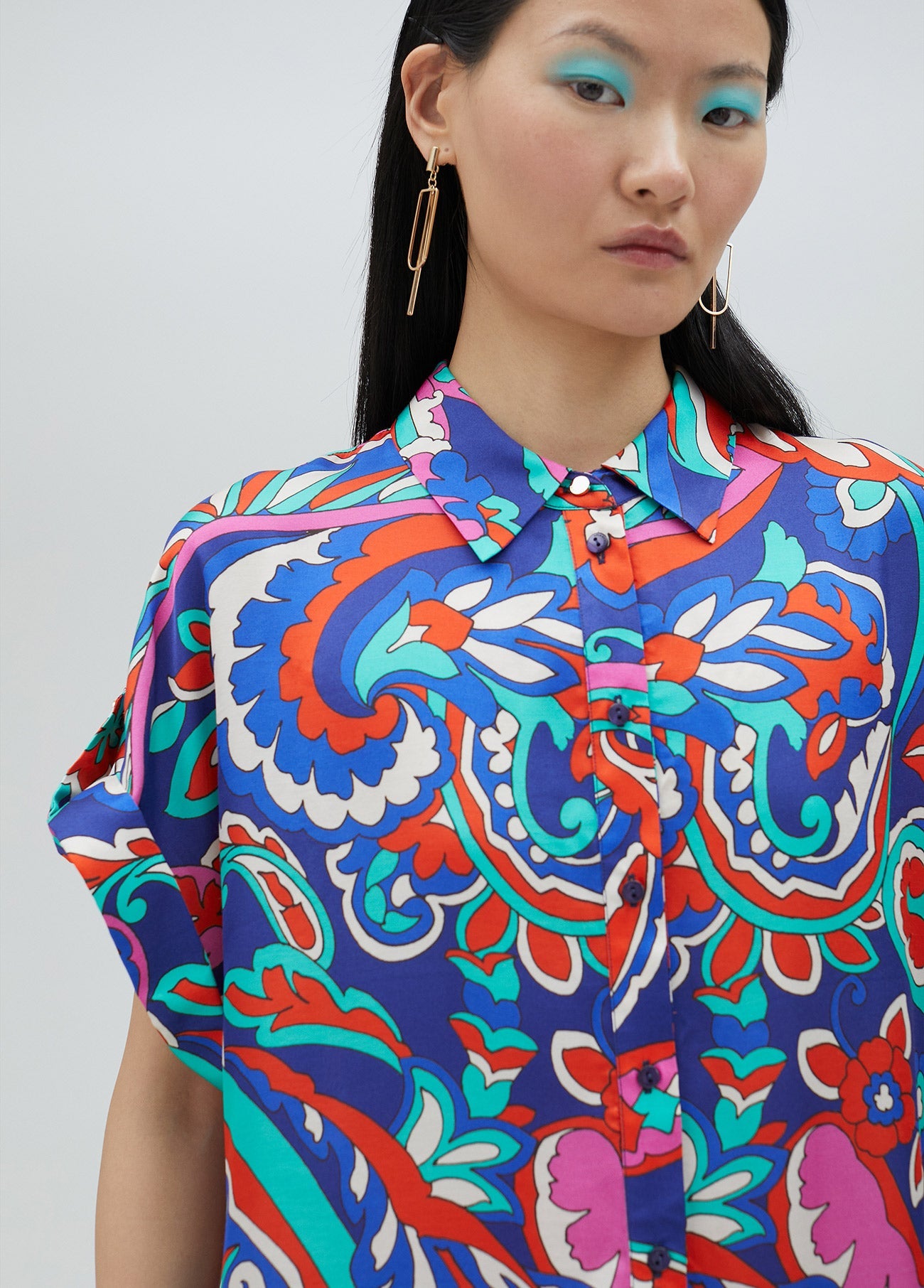 Paisley print oversize blouse