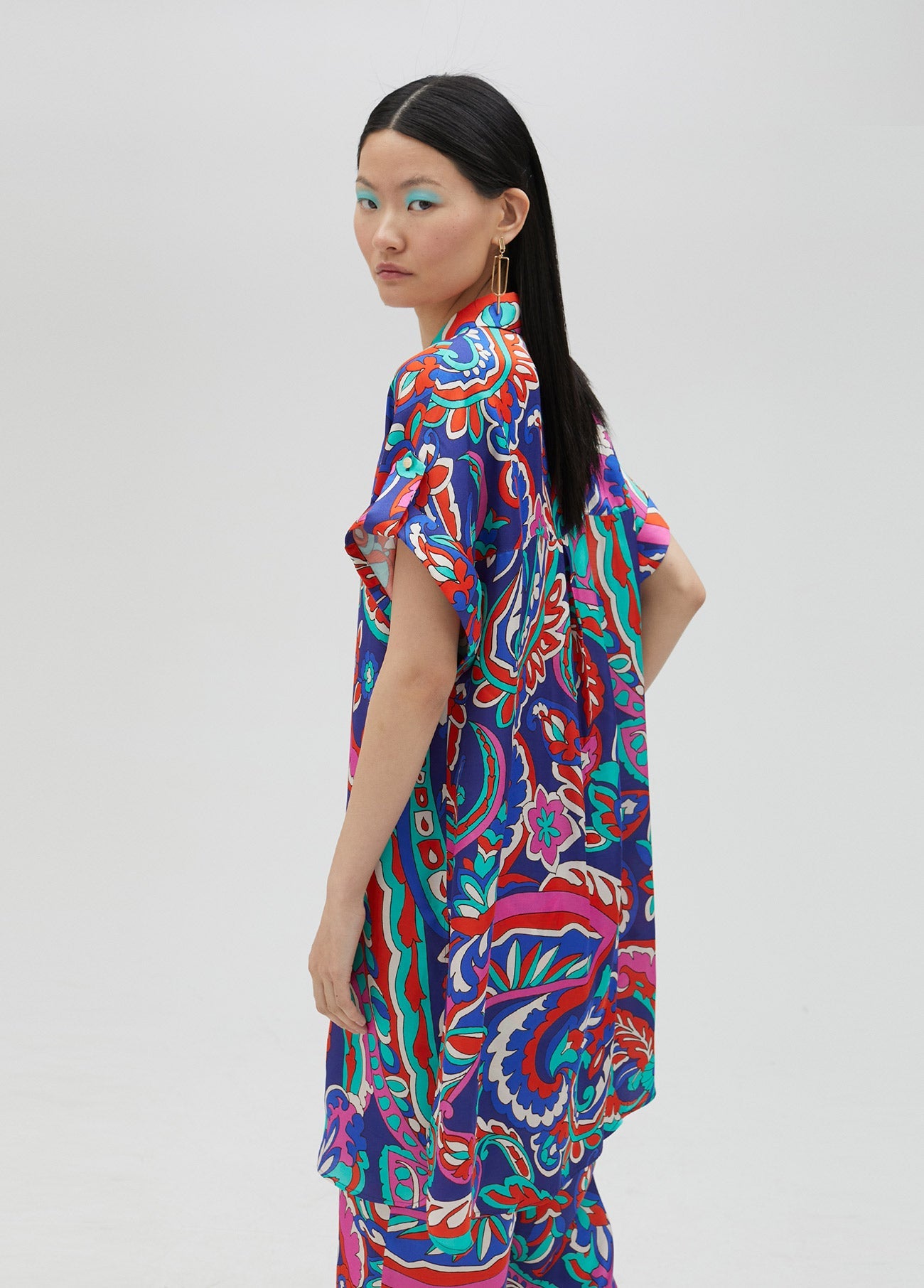 Paisley print oversize blouse