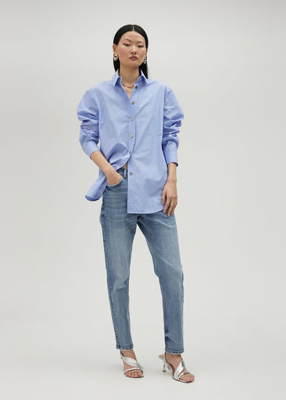 Striped shirt with rhinestone detail