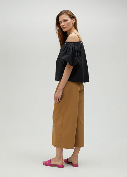 Strappy top with gold chain