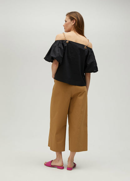 Strappy top with gold chain