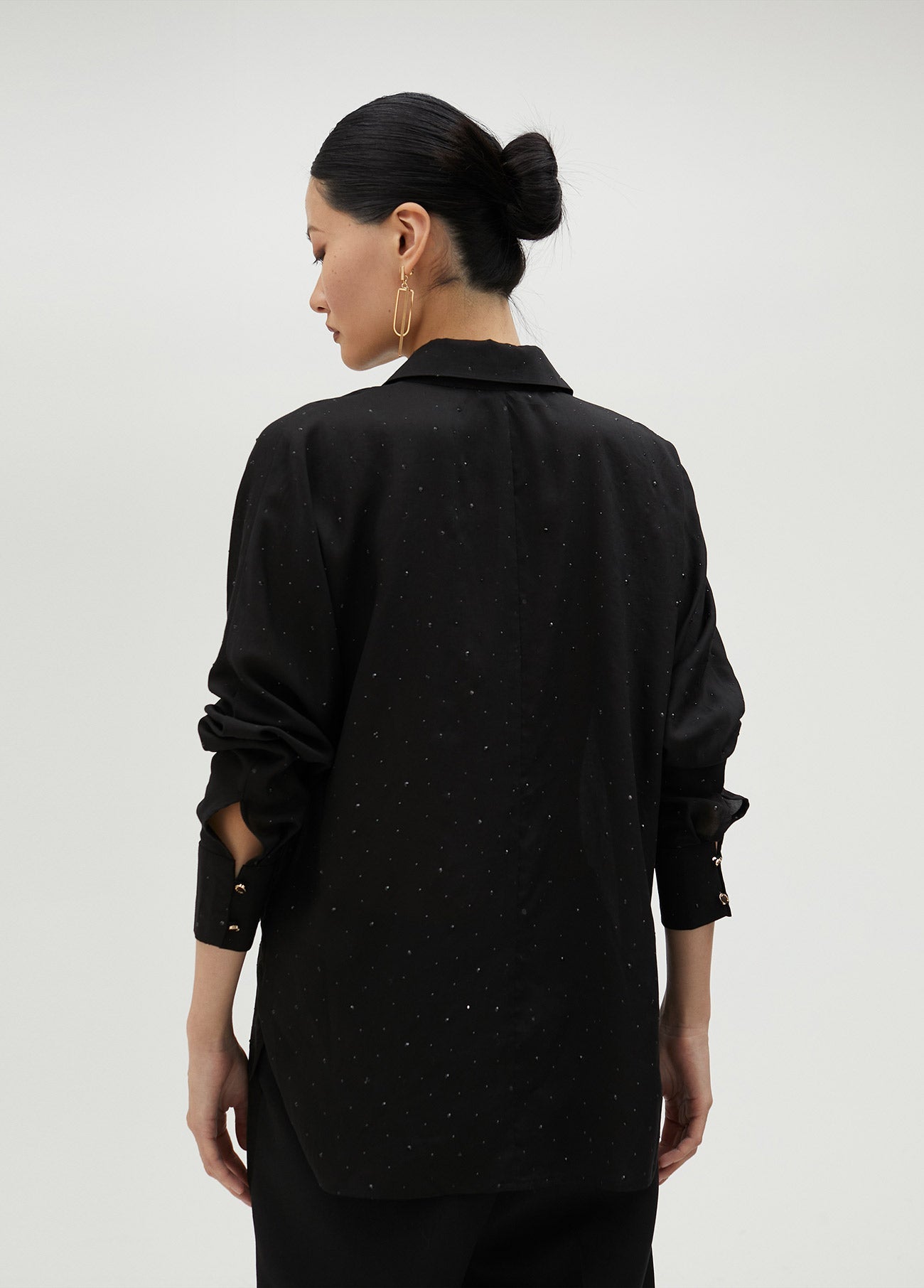 Shirt with rhinestone detail