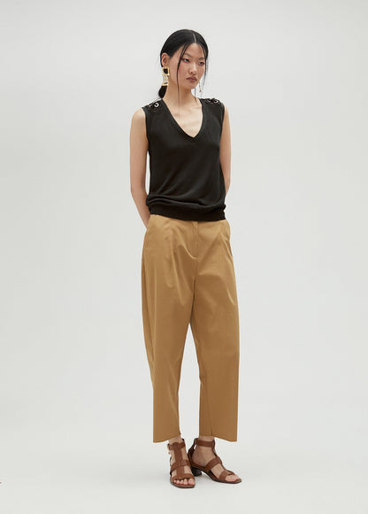 Knit top with eyelet details