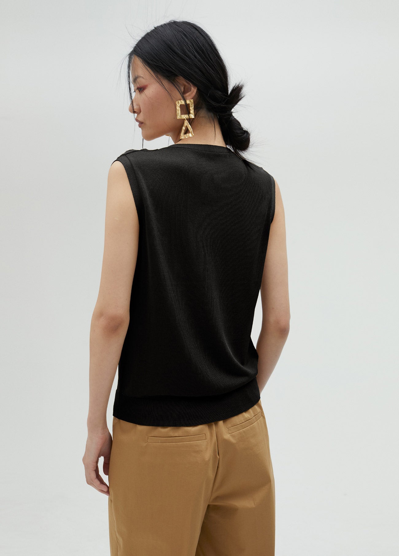 Knit top with eyelet details