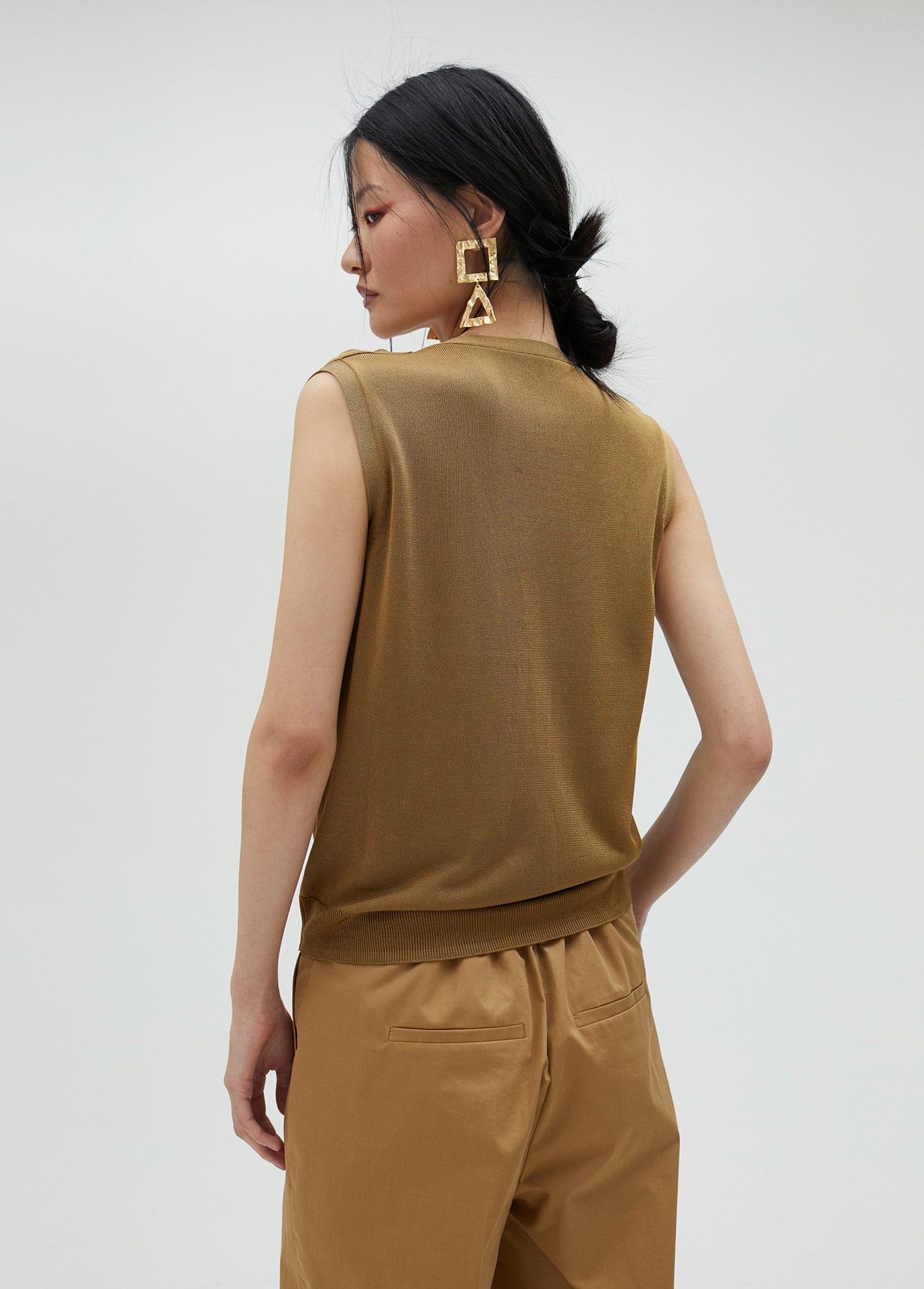 Knit top with eyelet details