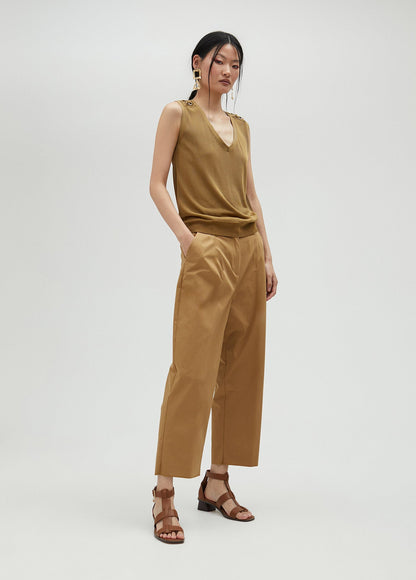 Knit top with eyelet details