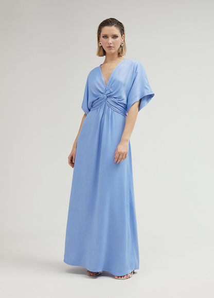 Long dress with draped waist