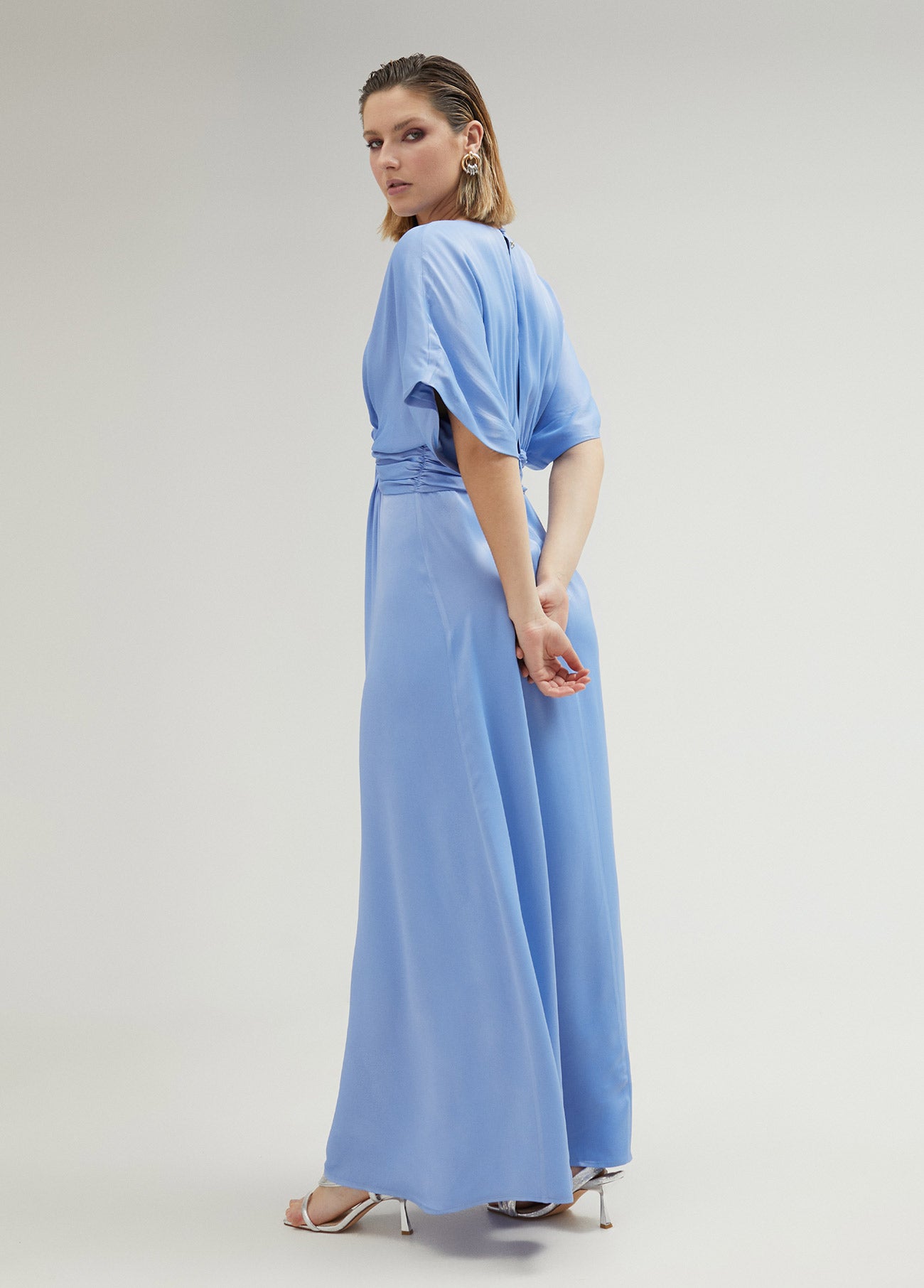 Long dress with draped waist