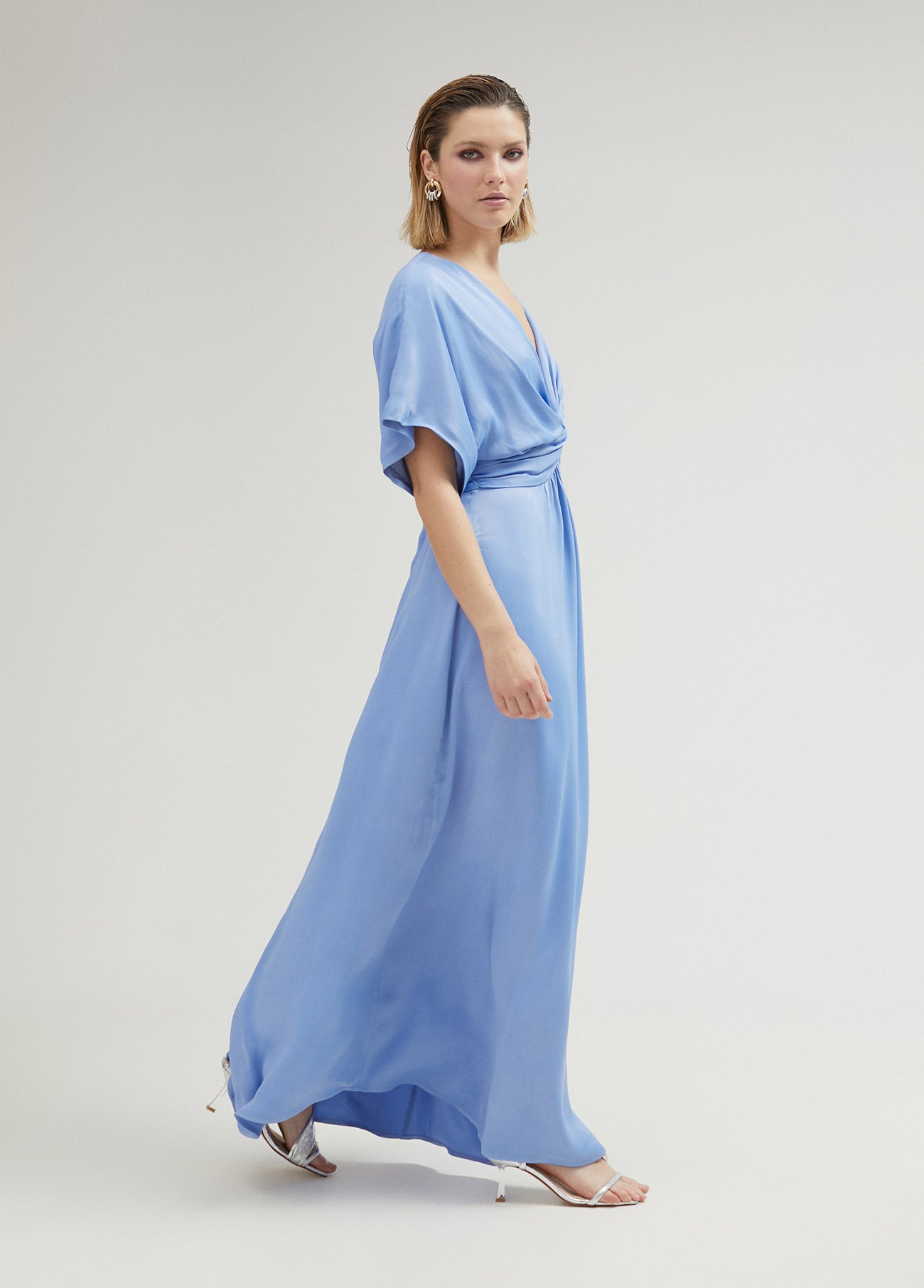 Long dress with draped waist