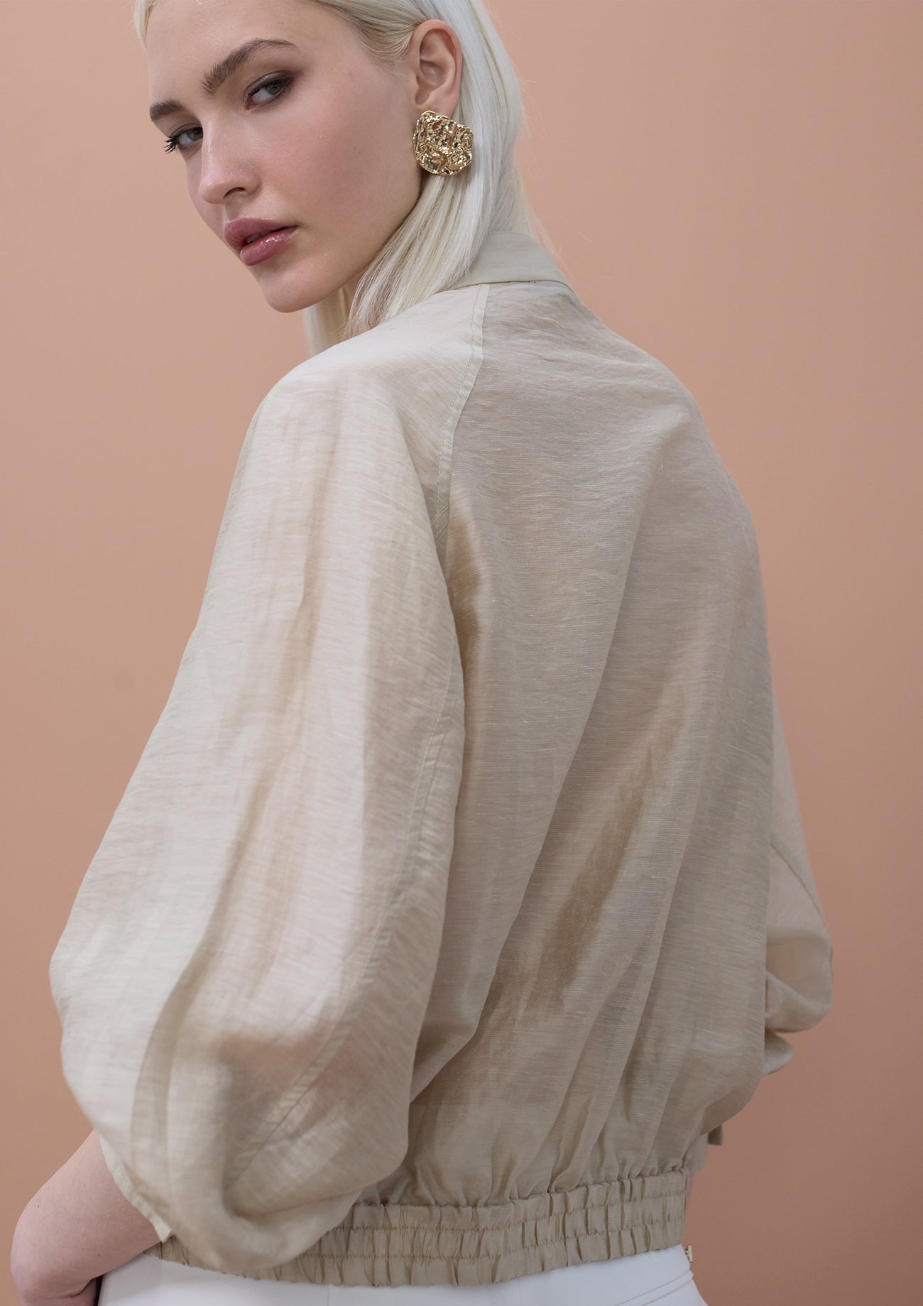 Bomber Jacket with Raglan Sleeves and Pockets