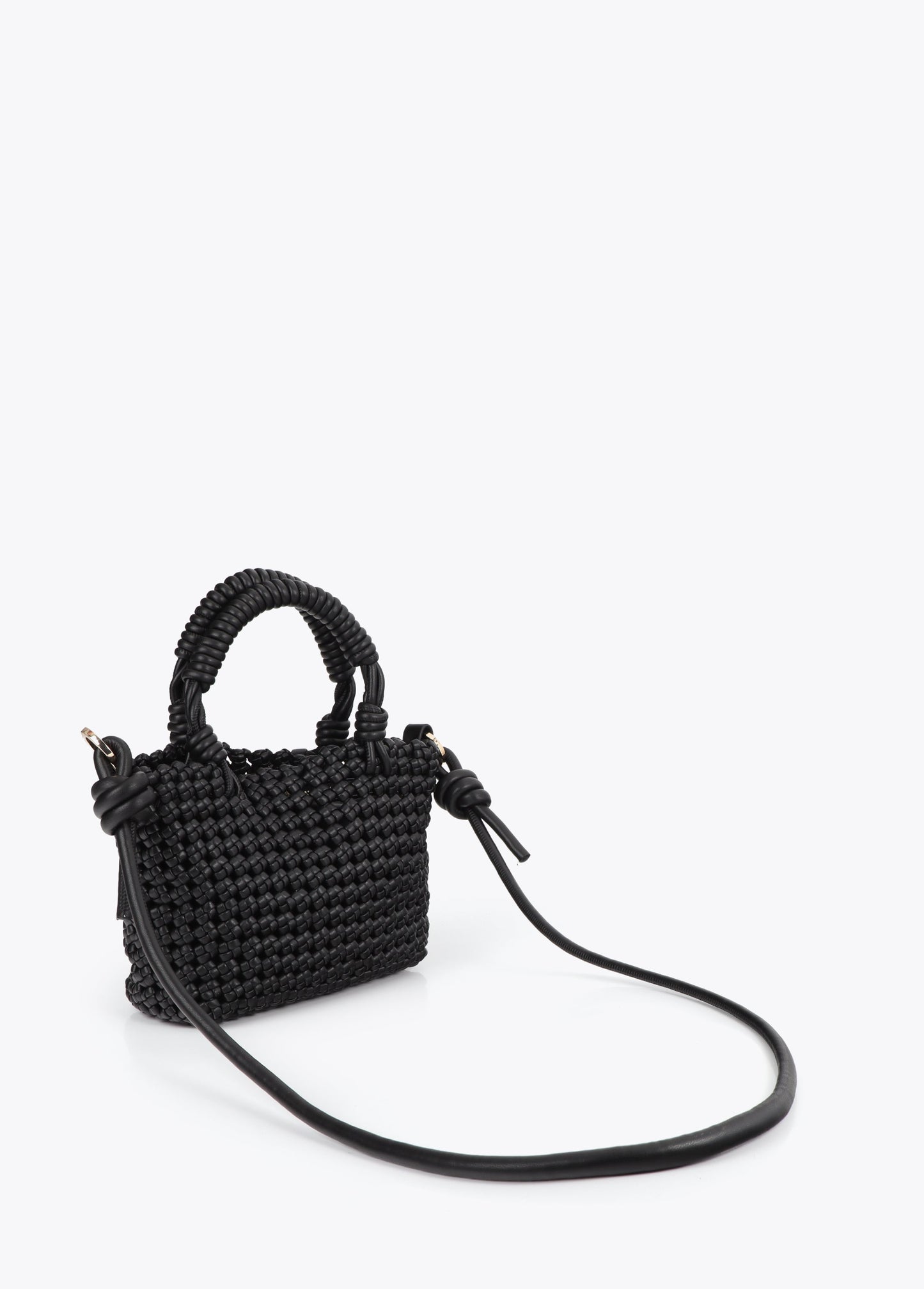Knotted Faux Leather Crossbody Bag