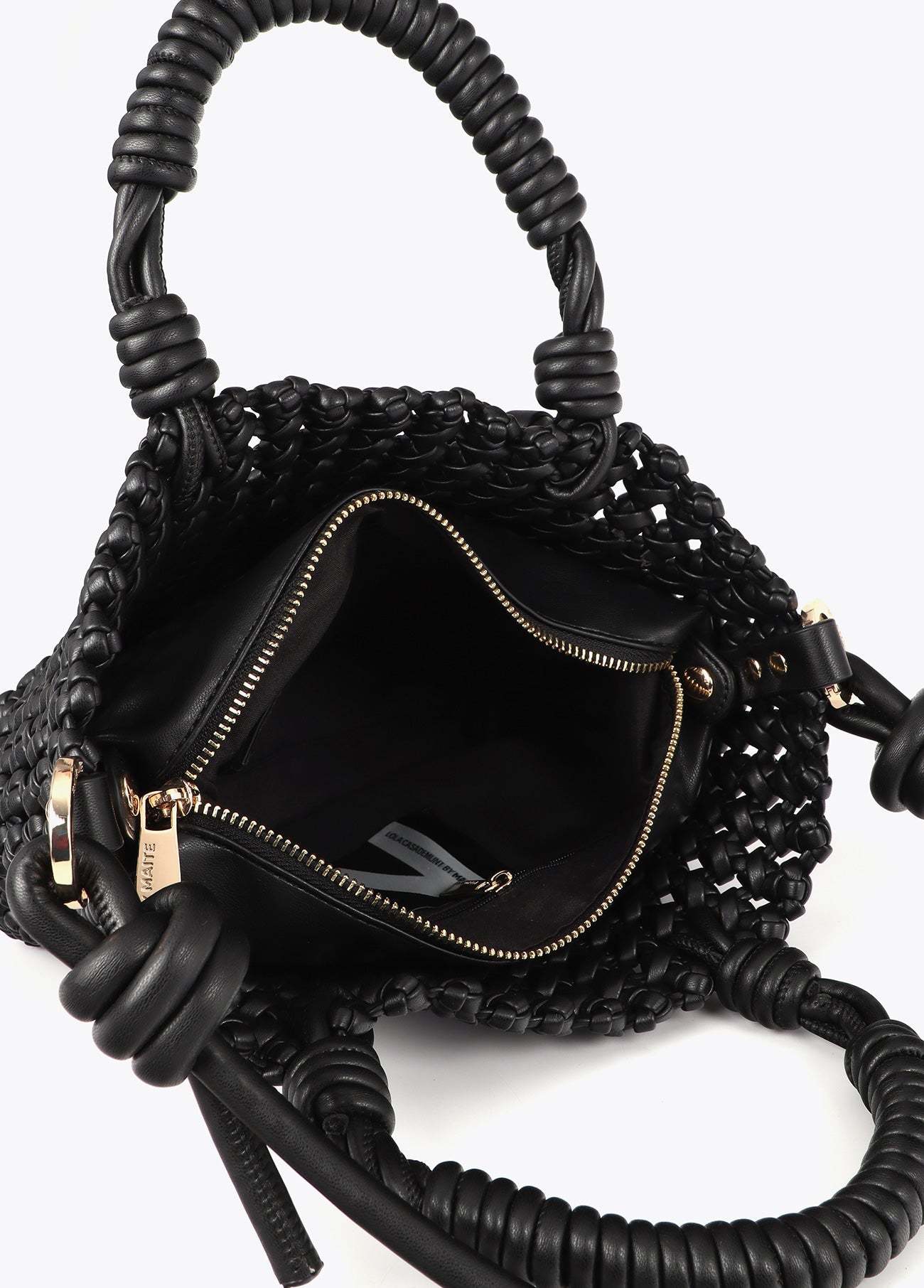 Knotted Faux Leather Crossbody Bag
