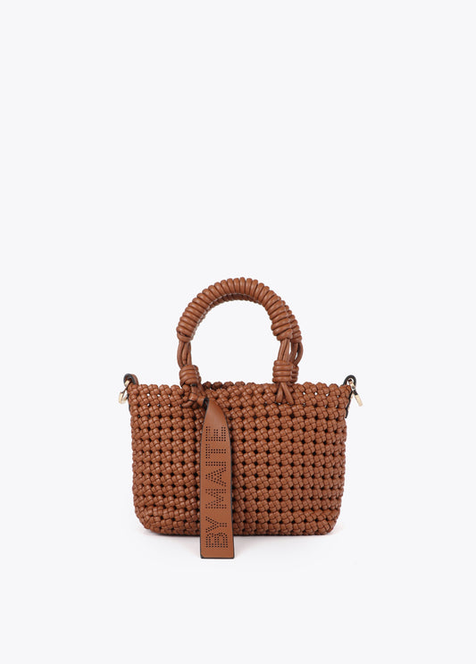 Knotted Faux Leather Crossbody Bag