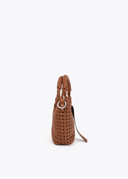 Knotted Faux Leather Crossbody Bag