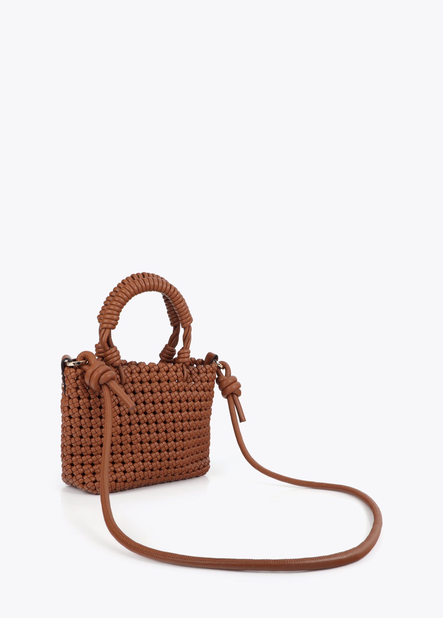 Knotted Faux Leather Crossbody Bag