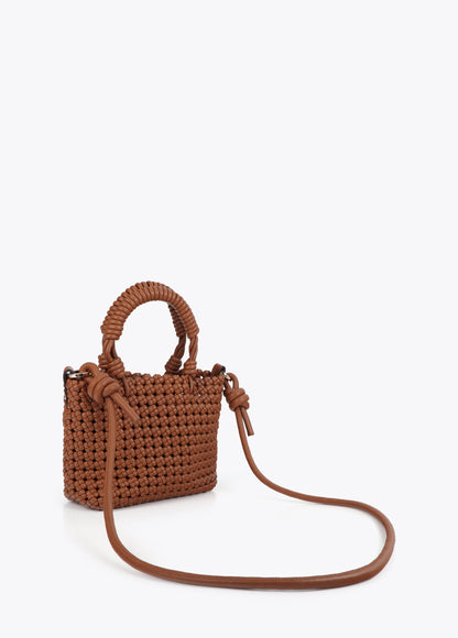 Knotted Faux Leather Crossbody Bag