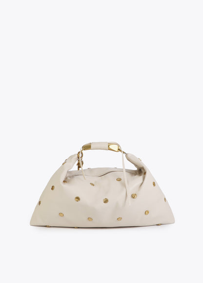 Studded Textured Hobo Bag