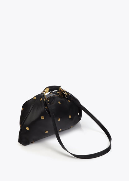 Studded Textured Hobo Bag