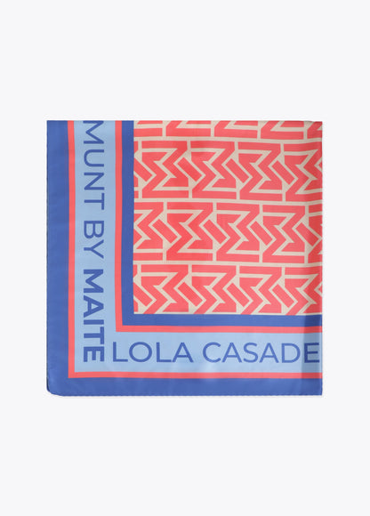 Satin Scarf with Monogram Print