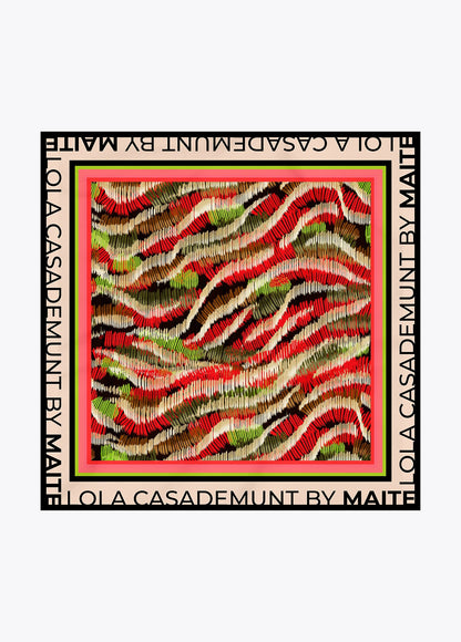 Multicolor Striped Satin Scarf
