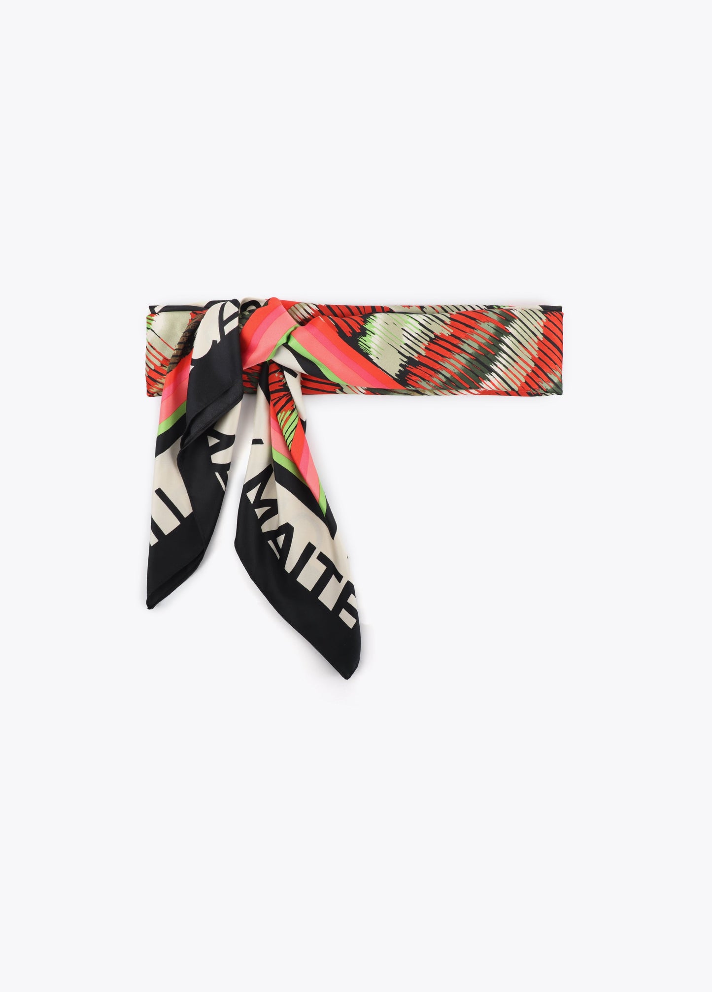 Multicolor Striped Satin Scarf