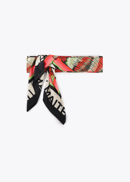 Multicolor Striped Satin Scarf