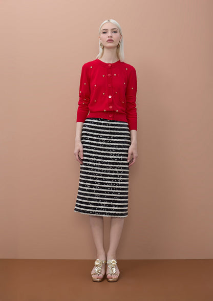 Sequined Straight Skirt