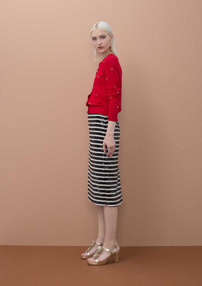 Sequined Straight Skirt