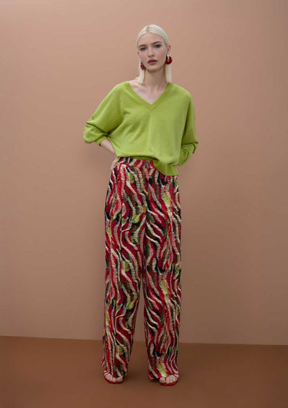 Satin Printed Wideleg Pants