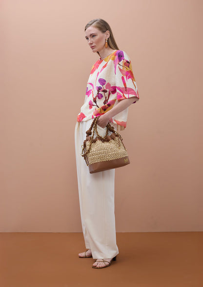 Short Sleeve Floral Print Blouse