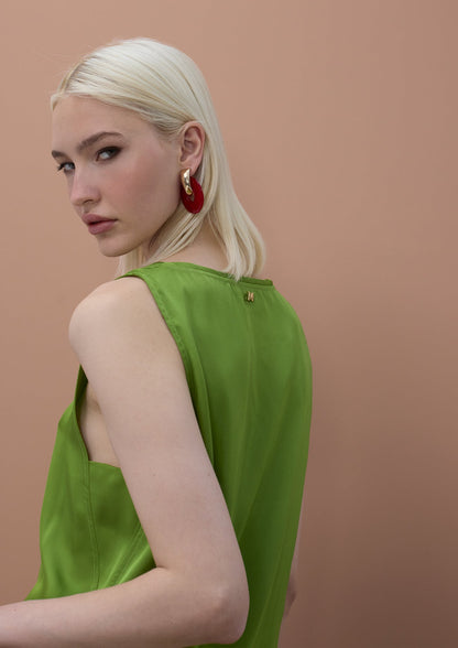 Round Neck Top with Piping Detail