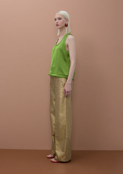 Round Neck Top with Piping Detail