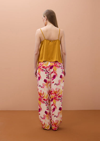 Yellow Pleated Lingerie Top