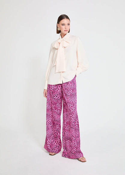 Satin Blouse with Bow