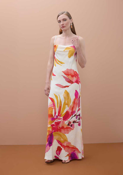 Floral Print Long Slip Dress