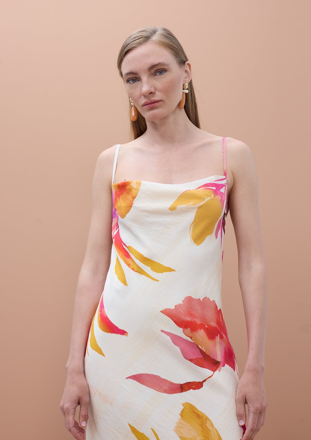 Floral Print Long Slip Dress