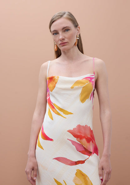 Floral Print Long Slip Dress