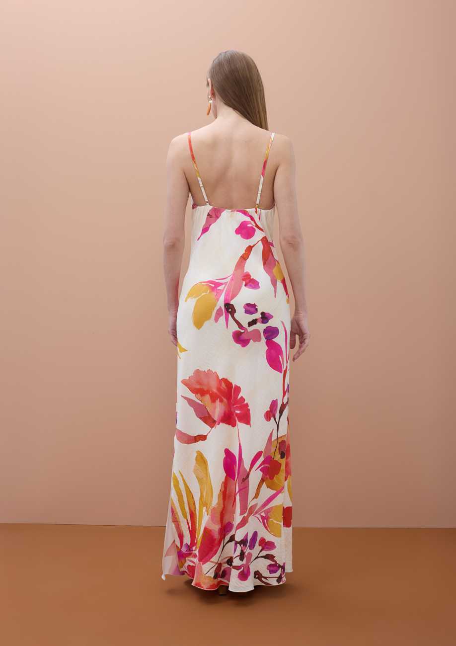 Floral Print Long Slip Dress