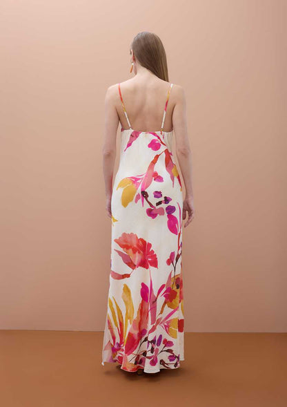 Floral Print Long Slip Dress