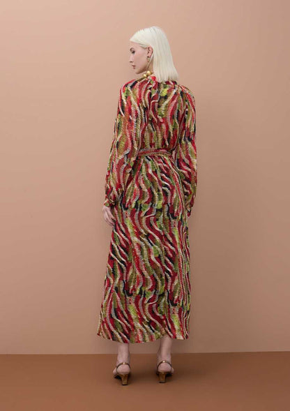 V-neck Snake Print Dress